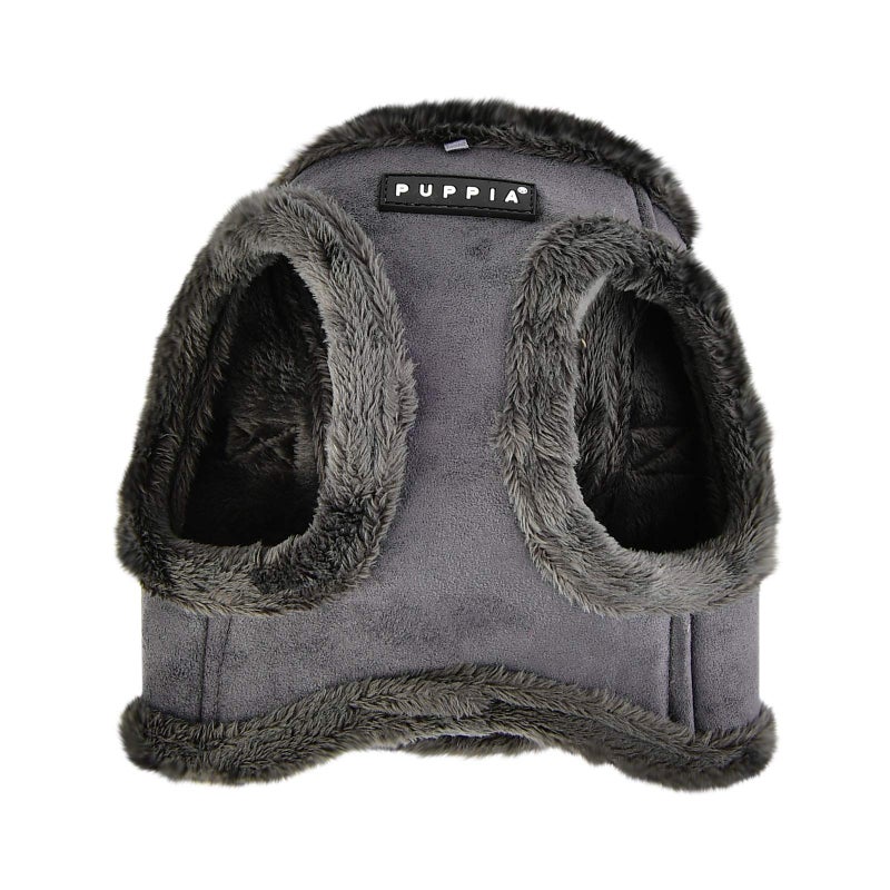 Puppia Terry Vest Dog Harness Step-in Winter Suede Warm No Choke No Pull Training Walking for Small and Medium Dog, Grey, X-Large - Image 3